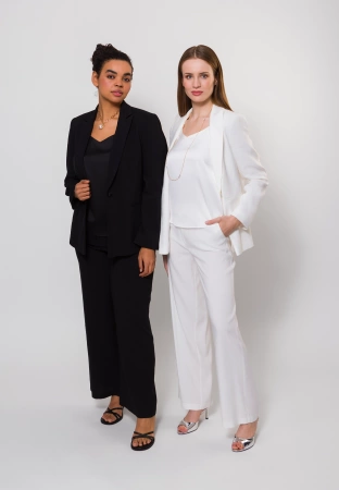 Ecru żakiet z wiskozą i lnem