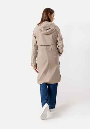 Wodoodporna brązowa kurtka z kapturem