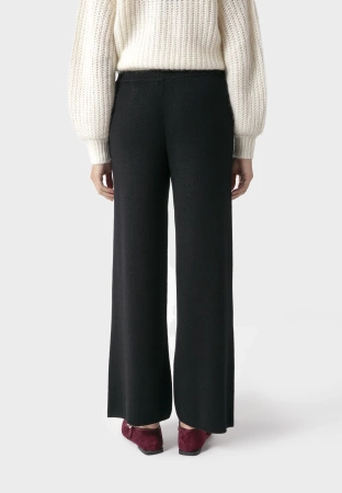 Dzianinowe spodnie z szeroką nogawką