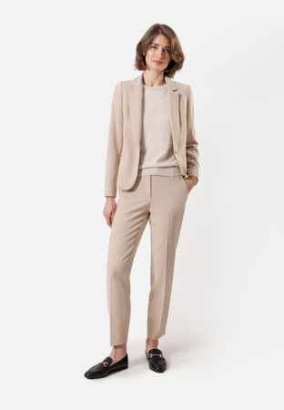 Beżowe spodnie w kant z wiskozą