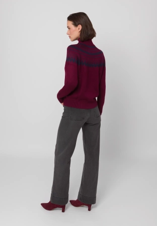 Szare jeansy z szeroką nogawką