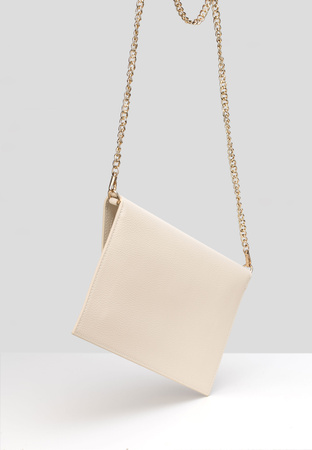 Beżowa skórzana kopertówka