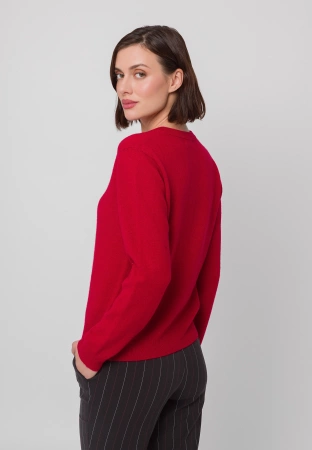 Bordowy wełniany kardigan