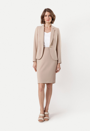 Beżowa ołówkowa spódnica z wiskozą