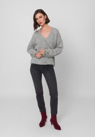 Jeansy slim fit w kolorze szarym