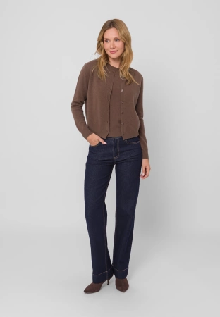 Brązowy kardigan z kaszmirem