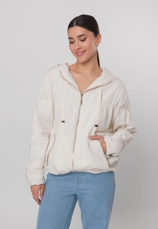 Przeciwdeszczowa kurtka oversize w kolorze jasnego beżu