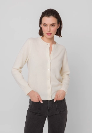 Ecru wełniany kardigan