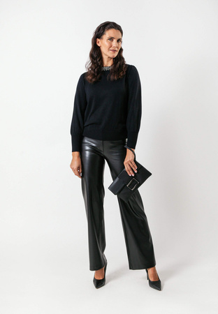 Czarne spodnie z ekoskóry
