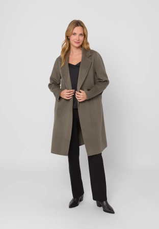 Wiązany płaszcz 100% wełna