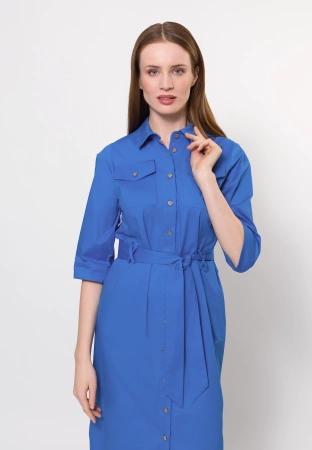 Niebieska bawełniana szmizjerka