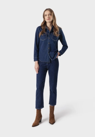 Jeansowa koszula zapinana na guziki