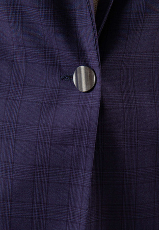 Fioletowy żakiet w delikatną kratę