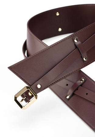 Szeroki brązowy pasek z naturalnej skóry
