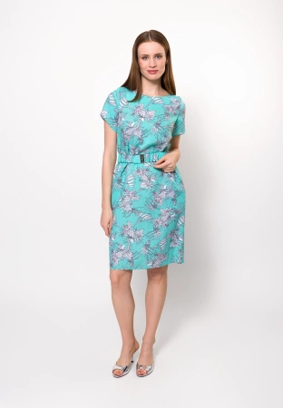 Sukienka z wiskozą w białe kwiaty