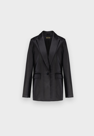 Długi skórzany żakiet