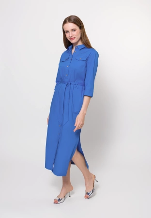 Niebieska bawełniana szmizjerka