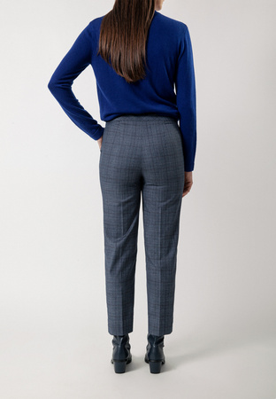 Szaro-granatowe cygaretki w kratę