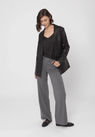 Długi skórzany żakiet