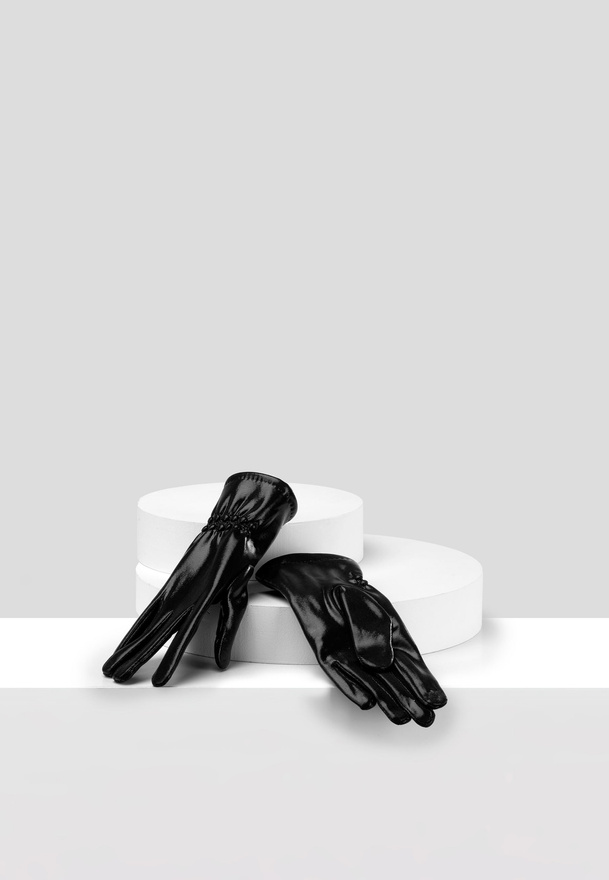 Czarne metalizowane rękawiczki