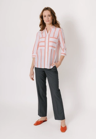 Koszula w pomarańczowe pasy