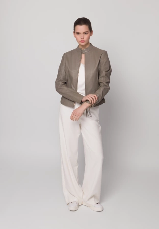 Skórzana kurtka na suwak