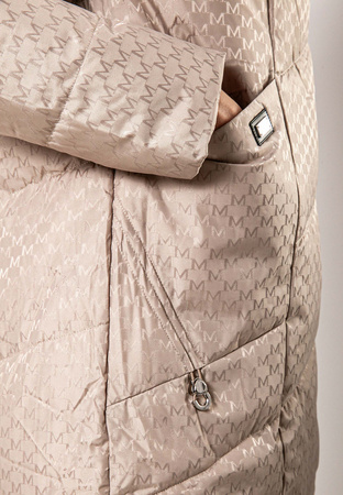 Beżowa kurtka z żakardowej tkaniny