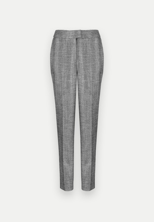 Spodnie w kratę w srebrno-szarym kolorze