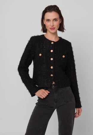 Czarny żakiet w stylu chanel