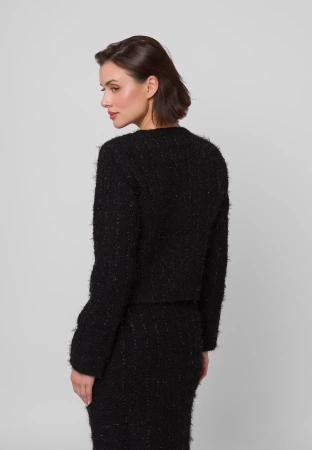 Czarny żakiet w stylu chanel