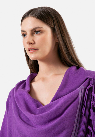 Fioletowy sweter bez zapięcia z zakładanym przodem