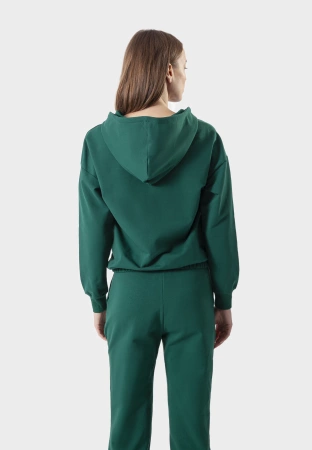 Zielona bawełniana bluza na suwak