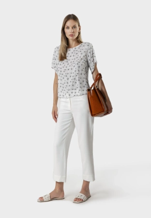 Spodnie cropp w kolorze ecru