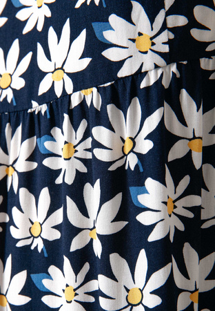 Granatowa sukienka w kwiaty 100% wiskoza