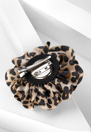 Broszka spinka w panterkowy wzór w odcieniach brązu