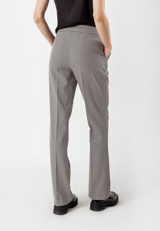 Długie spodnie w kurzą stopkę z wiskozą