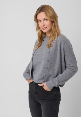 Szary kardigan z kaszmirem