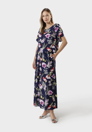 Długa wiskozowa spódnica w kwiaty