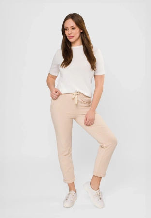 Bawełniane dresowe spodnie w beżowym kolorze