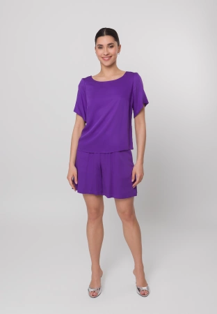 Fioletowe spodenki z wiskozy