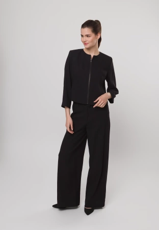 Krótki żakiet z wiskozą i lnem