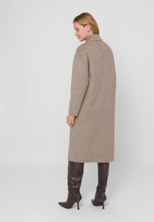 Długi dwurzędowy płaszcz 100% wełna