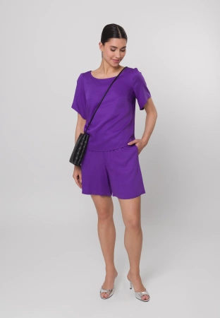 Fioletowe spodenki z wiskozy