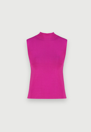 Amarantowy półgolf z dzianiny