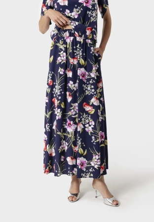 Długa wiskozowa spódnica w kwiaty