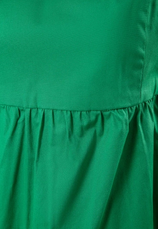 Bawełniana zielona sukienka z falbanami