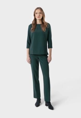 Zielone spodnie z wiskozy w kant