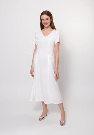 Prosta sukienka z wiskozą i lnem