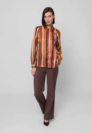 Jedwabna koszula w pasy