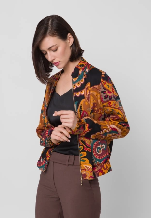 Wiskozowa bomberka we wzór paisley